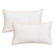 Unique Bargains Pack of 2 Soft Solid Throw Pillow Covers Cases for Couch 20" x 12" White
