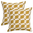thumbnail image 1 of Unique Bargains Pack of 2 Square Diamond Pattern Chenille Throw Pillow Covers Yellow, 1 of 6