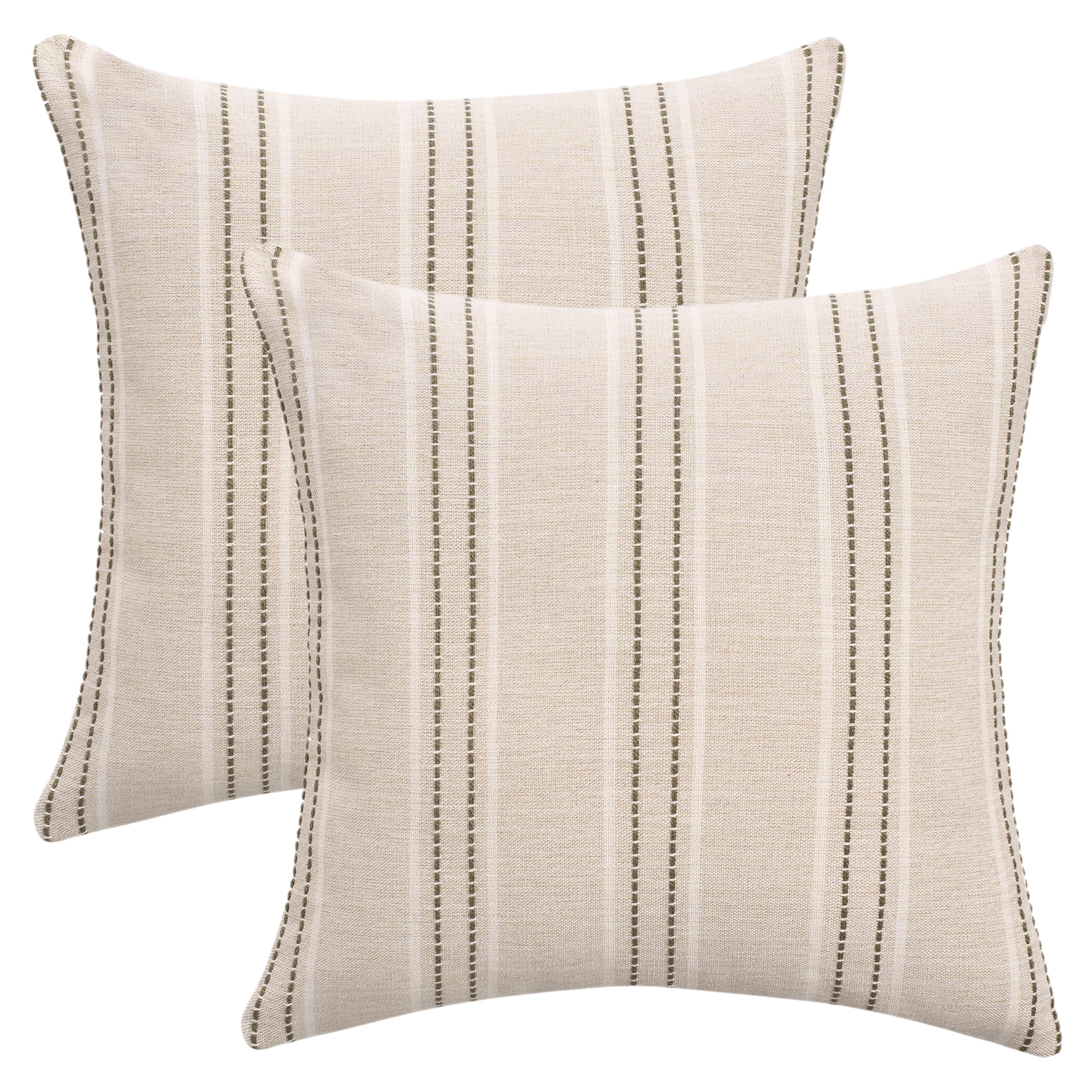 Unique Bargains Pack of 2 Striped Soft Cozy Cushion Cases Pillow Covers 20" x 20" Grey