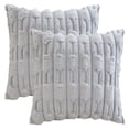 thumbnail image 1 of Unique Bargains Pack of 2 Throw Pillow Covers Luxury Soft Plush Cushion Case Grey, 1 of 6