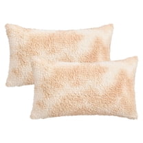 Unique Bargains Pack of 2 Tie-Dye Teddy Fleece Pillow Covers Camel 20" x 12"