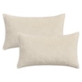 thumbnail image 1 of Unique Bargains Pack of 2 Velvet Solid Throw Pillow Covers 20" x 12" Milky White, 1 of 6
