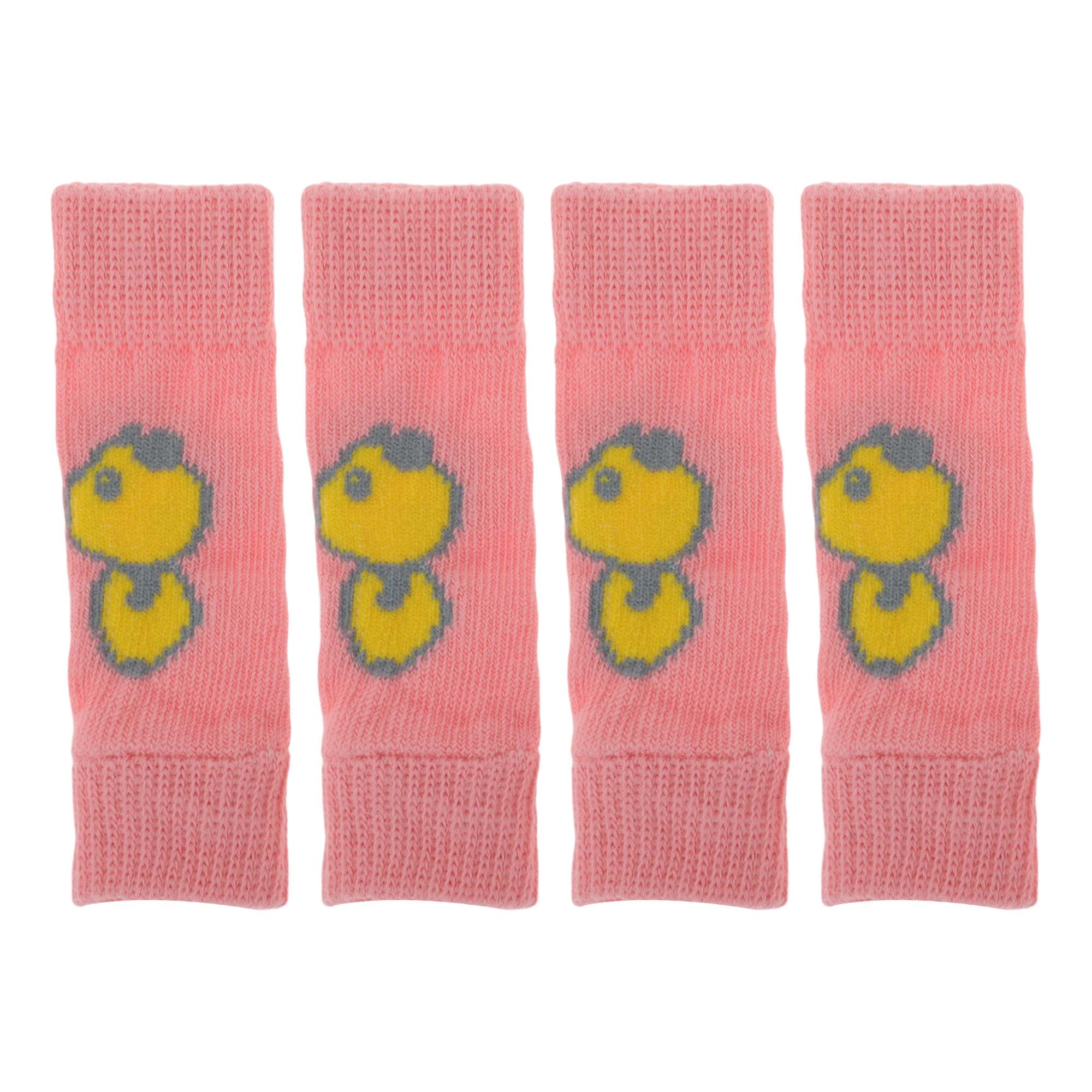 Unique Bargains Pack of 4 Dog Leg Soft Knitted Dog Socks Joint Protection Pink Pig L