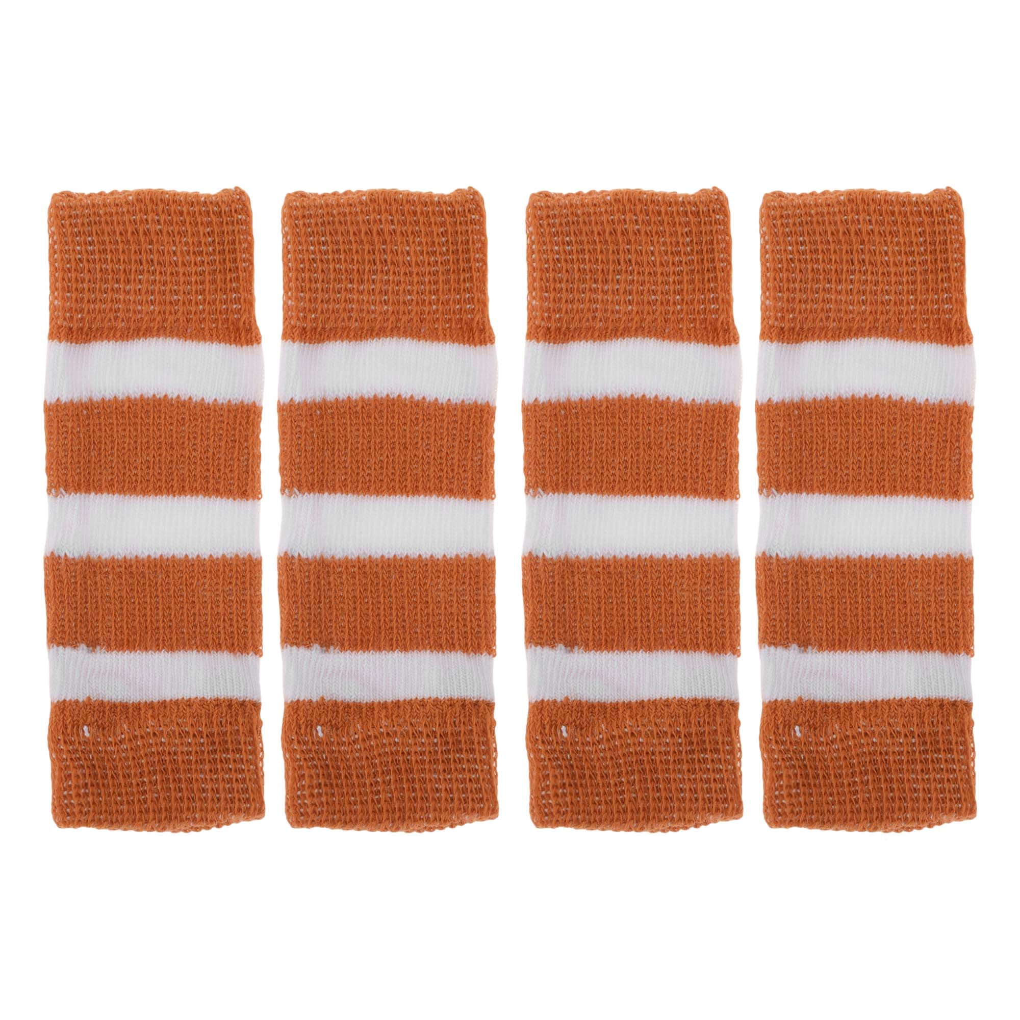 Unique Bargains Pack of 4 Dog Soft Knitted Socks Joint Protection Orange White L