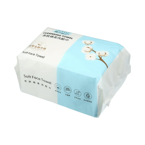 Unique Bargains Pack of 60pcs Disposable Face Towel Tissue Wet and Dry White 7.87"x5.91"