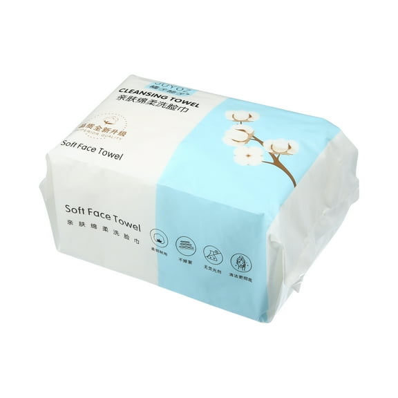 Unique Bargains Pack of 60pcs Disposable Face Towel Tissue Wet and Dry White 7.87"x5.91"