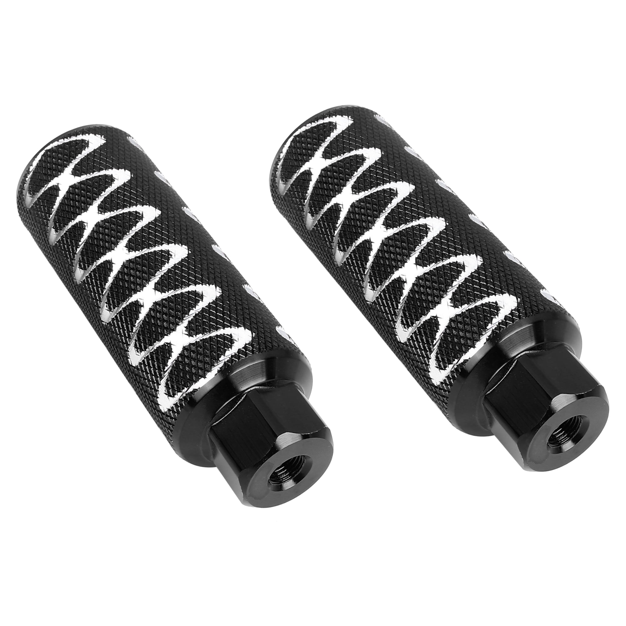 Unique Bargains Pair Aluminum Alloy Round Wave Stripes Axle Rear Foot Pegs Footrests for Bike