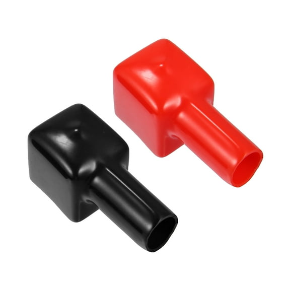 Unique Bargains Pair Battery Terminal Insulation Covers 10mm 0.39" Car Battery Post Cap Universal for Car Red Black
