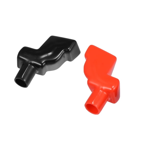 Unique Bargains Pair Battery Terminal Insulation Covers 14mm 0.55" Car Battery Post Cap Universal for Car Red Black