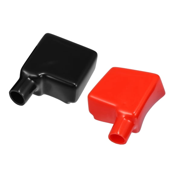 Unique Bargains Pair Battery Terminal Insulation Covers 15mm 0.59" Car Battery Post Cap Universal for Car Red Black