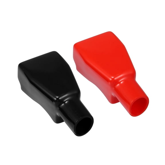 Unique Bargains Pair Battery Terminal Insulation Covers 19mm 0.75" Car Battery Post Cap Universal for Car Red Black