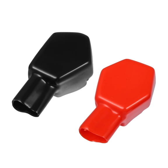 Unique Bargains Pair Battery Terminal Insulation Covers 25mm 0.98" Car Battery Post Cap Universal for Car Red Black