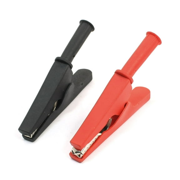 2Pcs Insulated Alligator Clips Test Crocodile Clamps Red Black 78mm