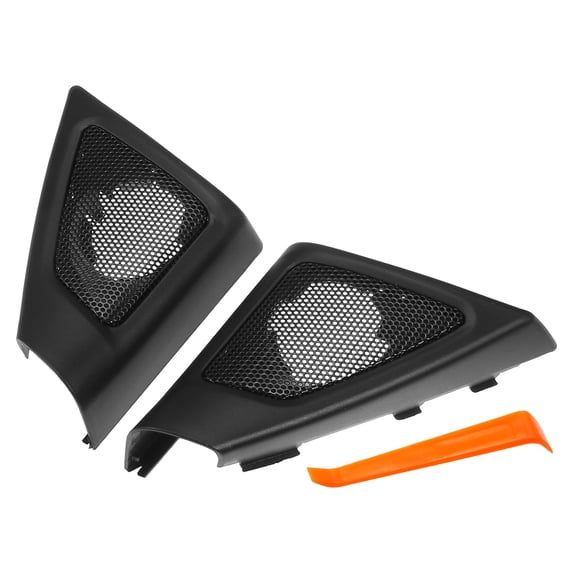 Unique Bargains Pair Car Door Window Cover Trim Speaker Panel Fit for BMW 5 Series 2009-2016 with Screwdriver Black