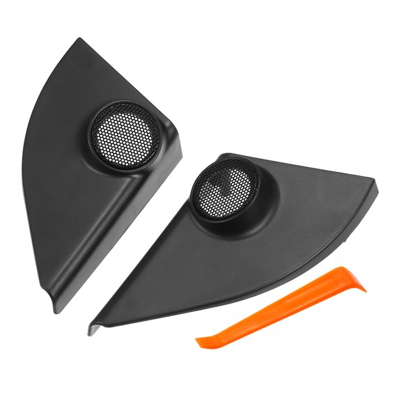 Unique Bargains Pair Car Door Window Cover Trim Speaker Panel Fit for Toyota RAV4 2013-2018 with Screwdriver Black