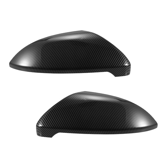 Unique Bargains Pair Car Rear View Mirror Cover Cap Replacement Black Carbon Fiber for Volkswagen GOLF MK7 E-GOLF