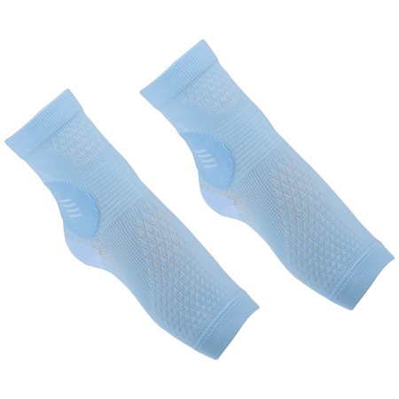 Unique Bargains Pair Compression Ankle Sleeve Socks Unisex Ankle Brace Nylon for Sport Running Basketball Blue L Size
