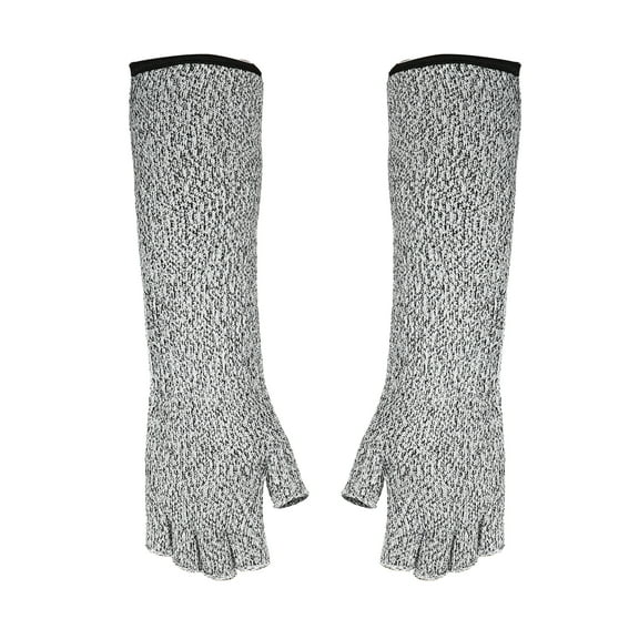 Unique Bargains Pair HPPE Protection Arm Cut Resistant Sleeves Prevent Scratch for Garden Kitchen Work Gray 11.81"