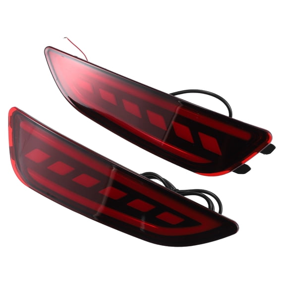 Unique Bargains Pair Rear Bumper Reflector Fog Brake Tail Light Red LED for Hyundai Accent 924051R200