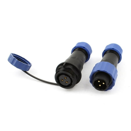Unique Bargains Pair Waterproof Aviation Cable Connector Plug + Socket SD16-3 3 Pin IP68