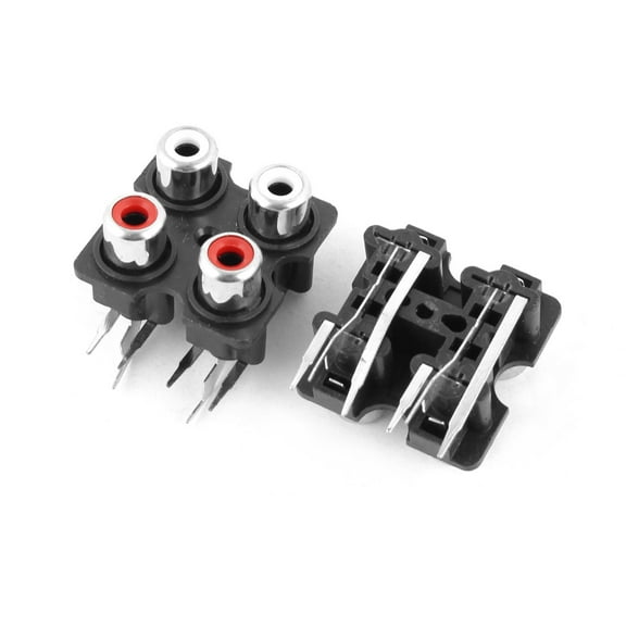 Unique Bargains Panel Mounting Audio Video Jack AV Socket 4 Position RCA Female Connectors 2pcs
