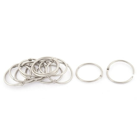 Unique Bargains Paper Book Files O Shaped Loose Leaf Rings Keyring 40mm Inner Dia 15pcs