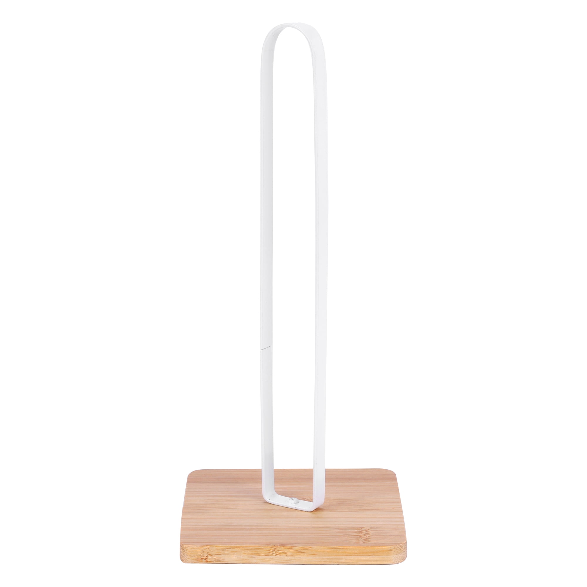 Unique Bargains Paper Towel Holder Countertop Base Dispenser Metal White B 10.2x6.3inch