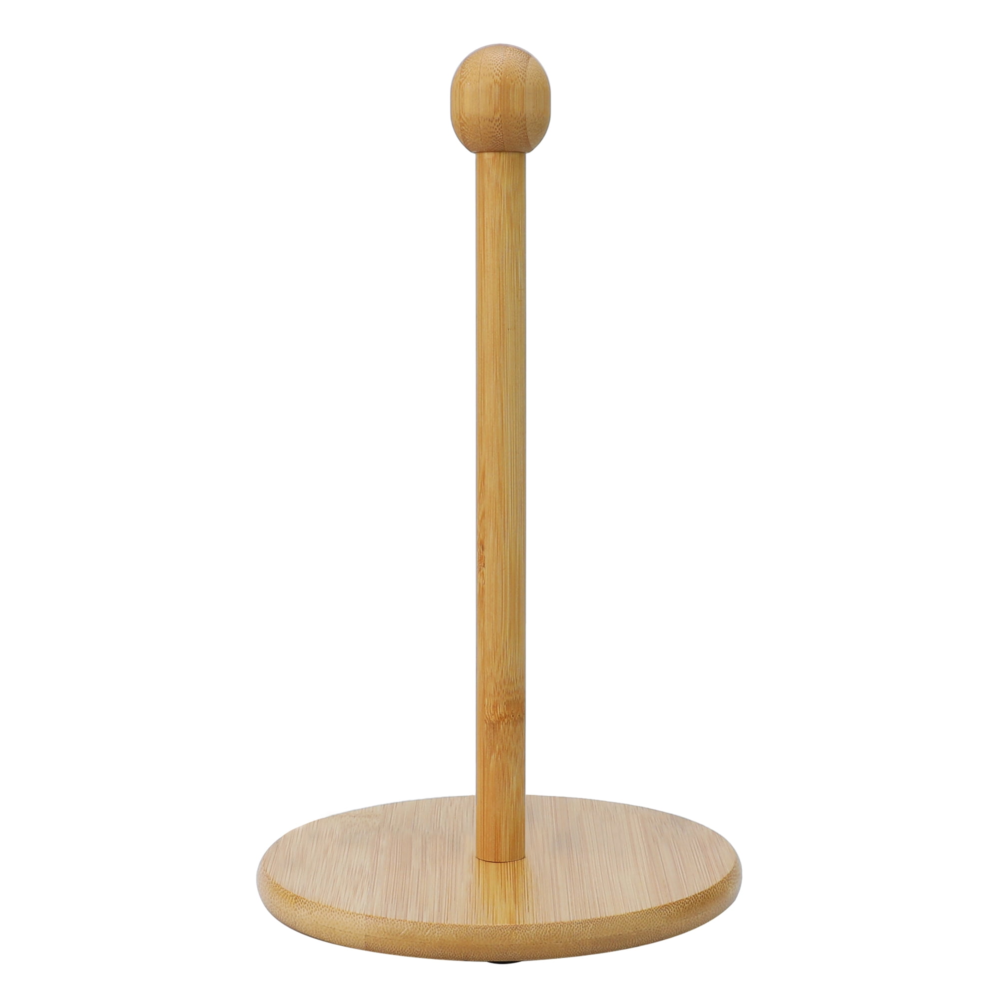 Unique Bargains Paper Towel Holder Countertop Durable Base Wood Natural C 11.6x5.7inch