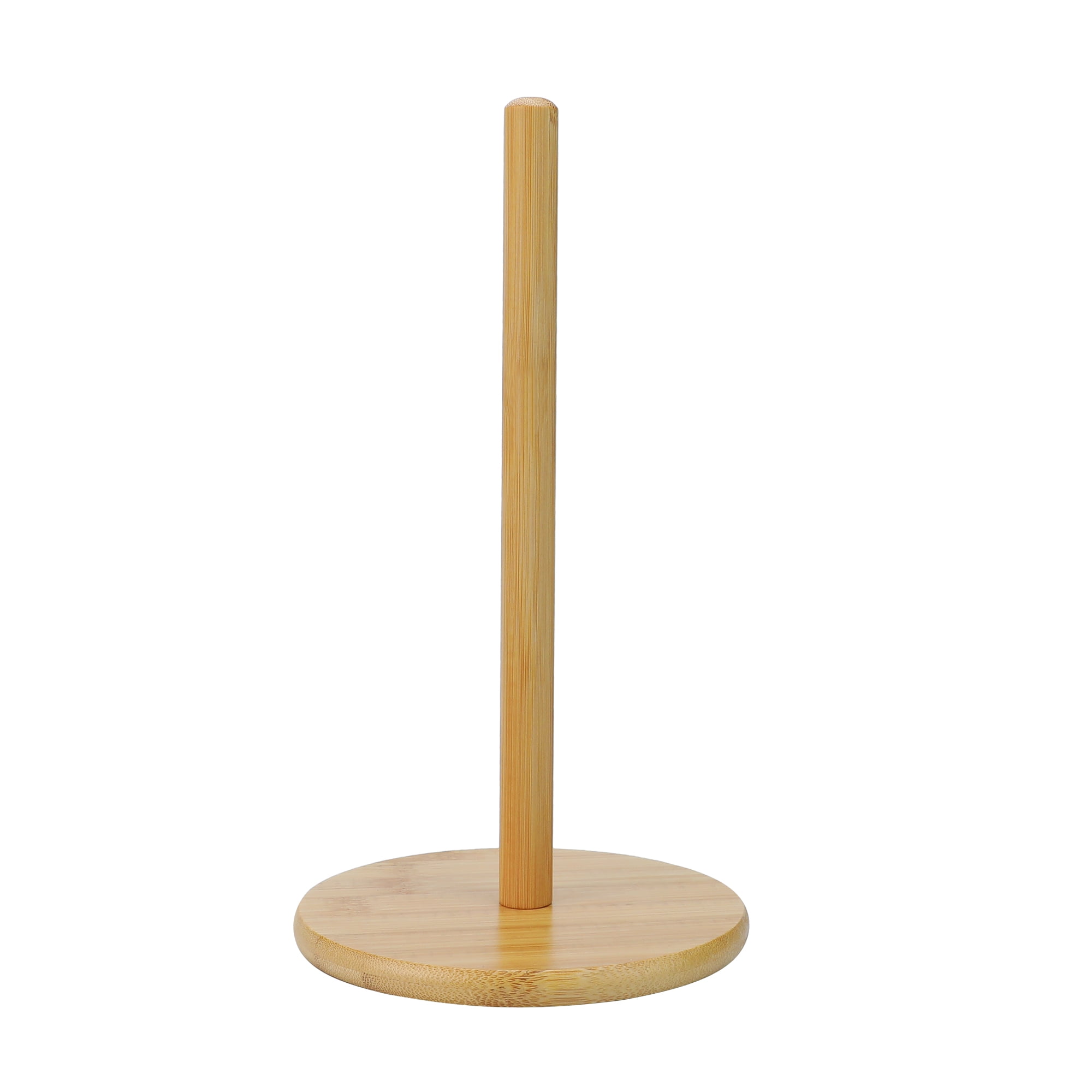 Unique Bargains Paper Towel Holder Countertop Durable Base Wood Natural F 11x5.7inch