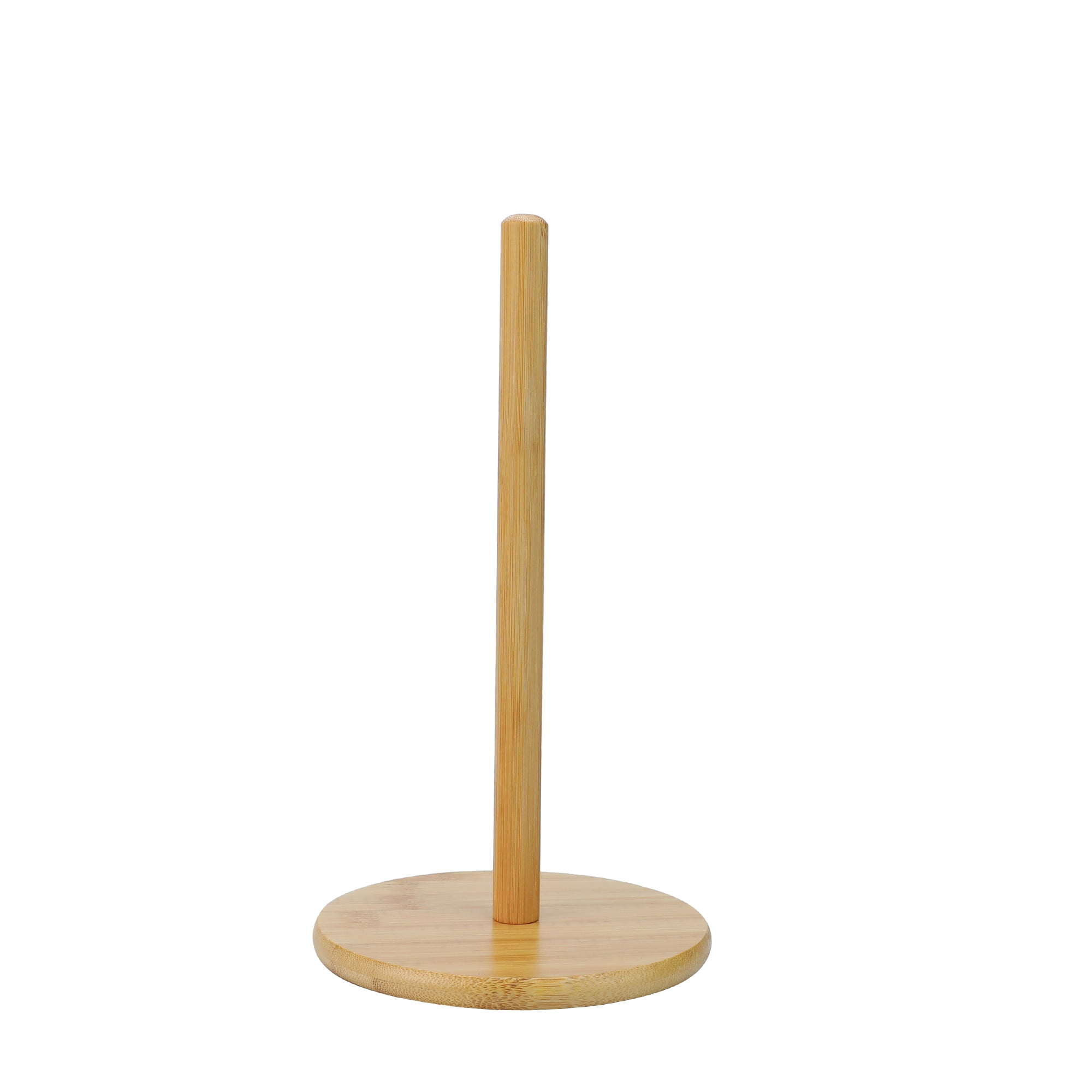 Unique Bargains Paper Towel Holder Countertop Durable Base Wood Natural G 11x4.9inch