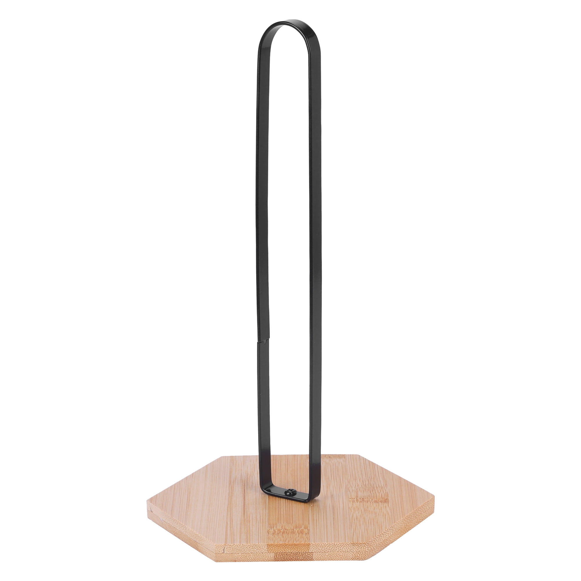 Unique Bargains Paper Towel Holder Countertop Non Slip Base Dispenser Black C 10.2x6.3inch