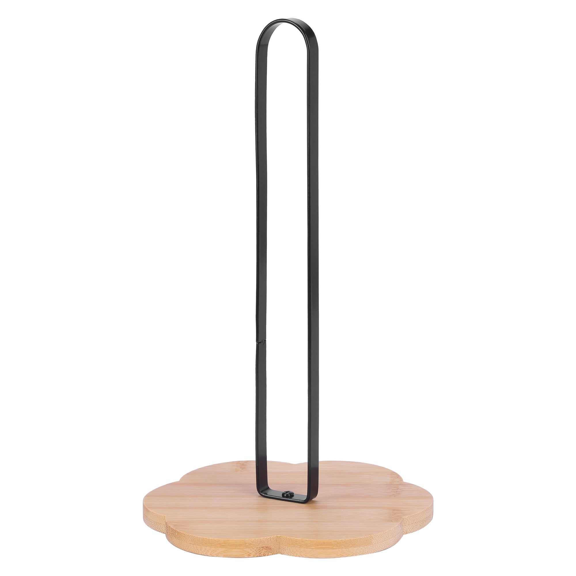 Unique Bargains Paper Towel Holder Countertop Non Slip Base Dispenser Black D 10.2x6.3inch