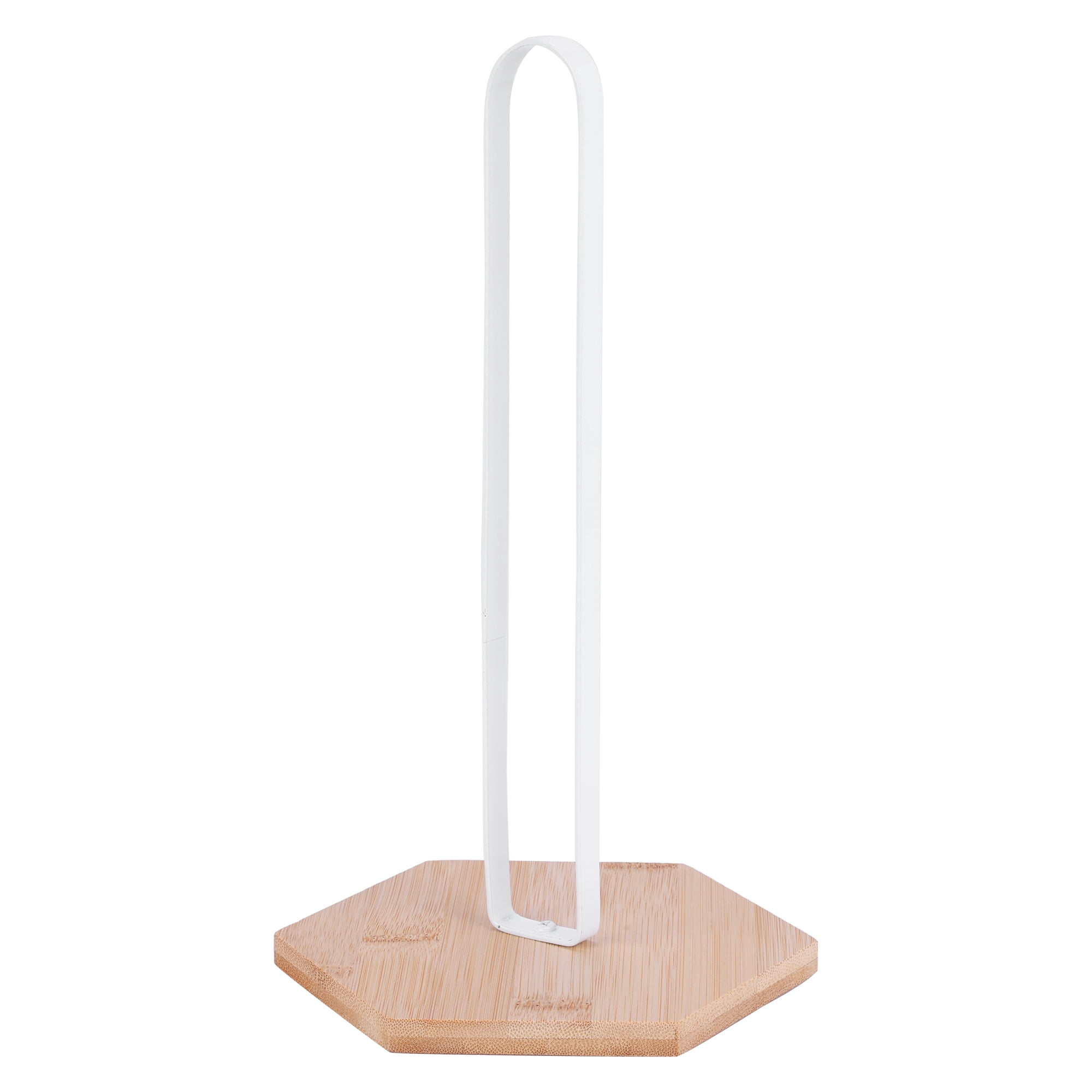 Unique Bargains Paper Towel Holder Countertop Non Slip Base Dispenser White C 10.2x6.3inch