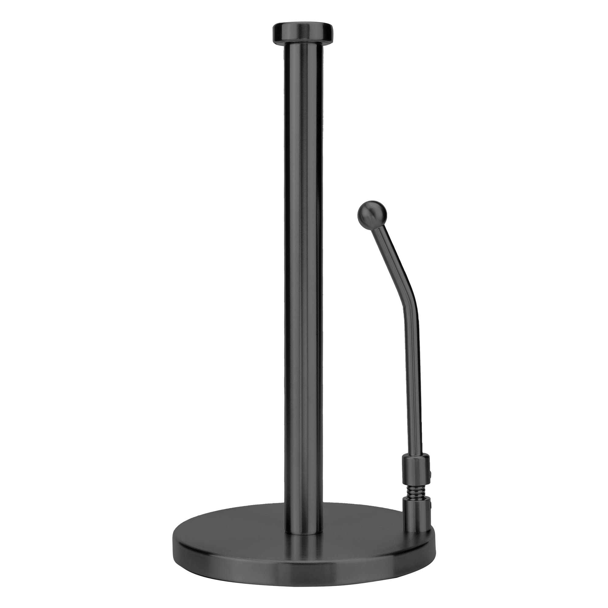 Unique Bargains Paper Towel Holder Countertop Weighted Base Black 12.7x6.7inch