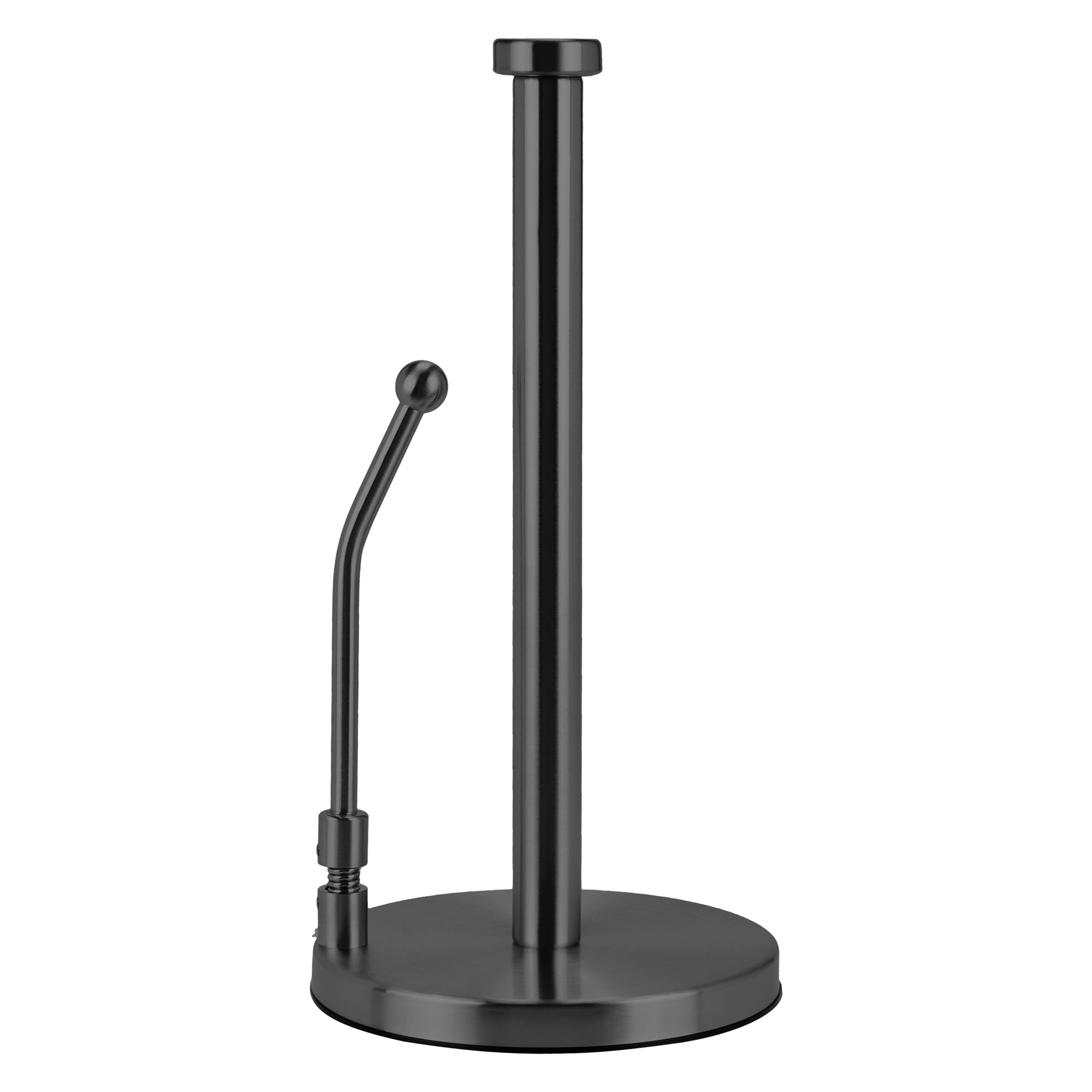 Unique Bargains Paper Towel Holder Countertop Weighted Base Black EVA 12.7x6.7inch