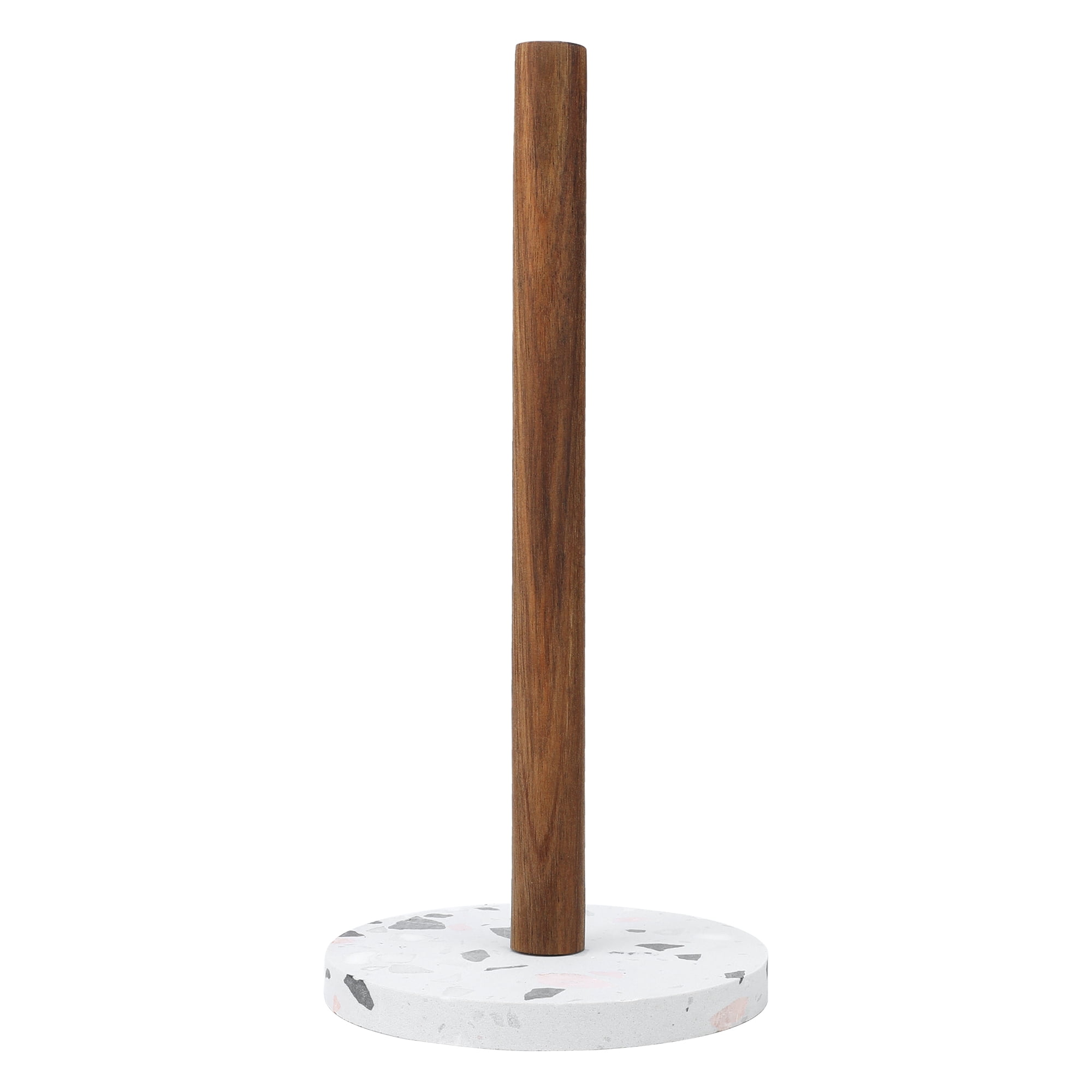 Unique Bargains Paper Towel Holder Countertop Weighted Base Marble Color B 12.6x5.9inch