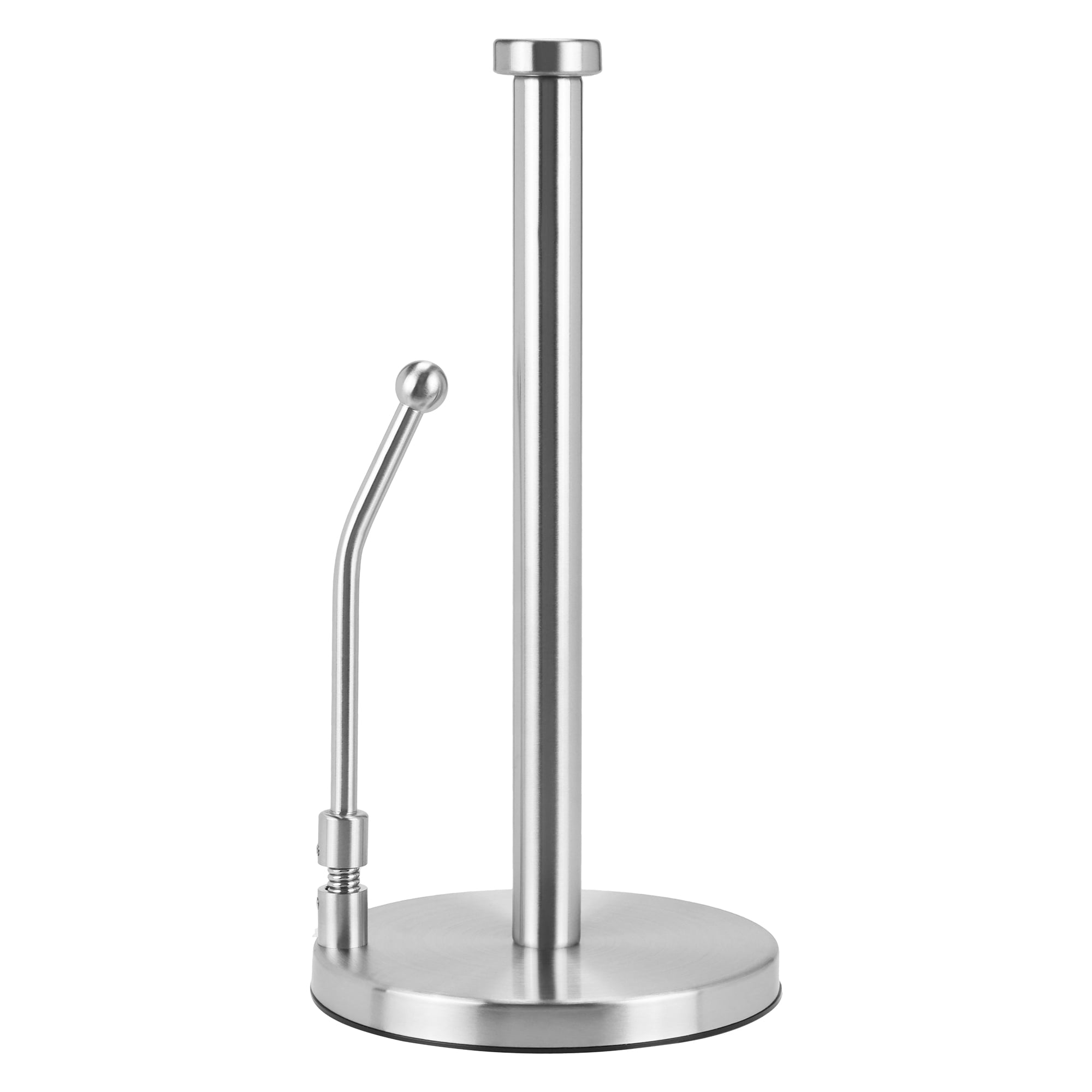 Unique Bargains Paper Towel Holder Countertop Weighted Base Silver EVA 12.7x6.7in
