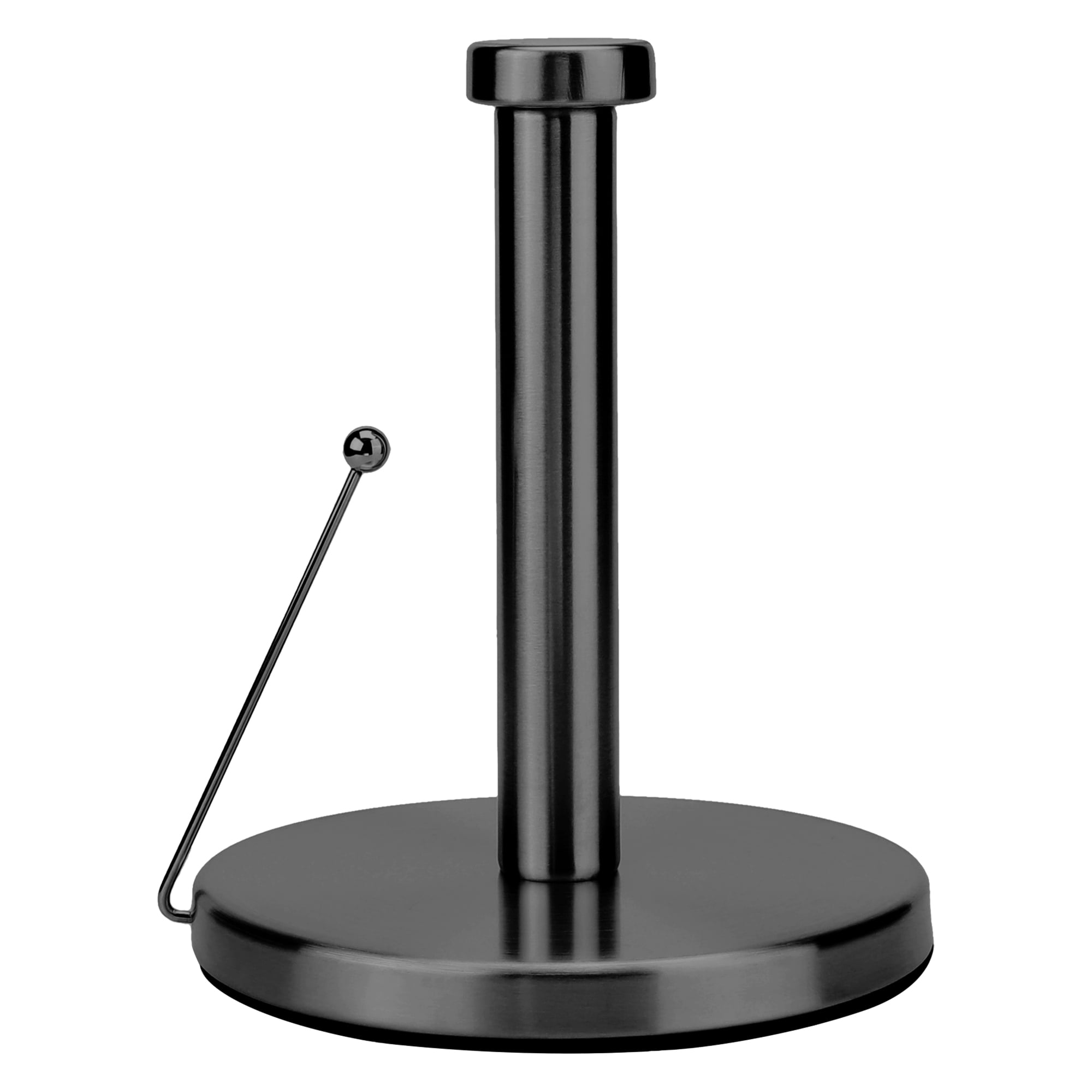Unique Bargains Paper Towel Holder Countertop Weighted Non Slip Base Black 13.4x5.9inch