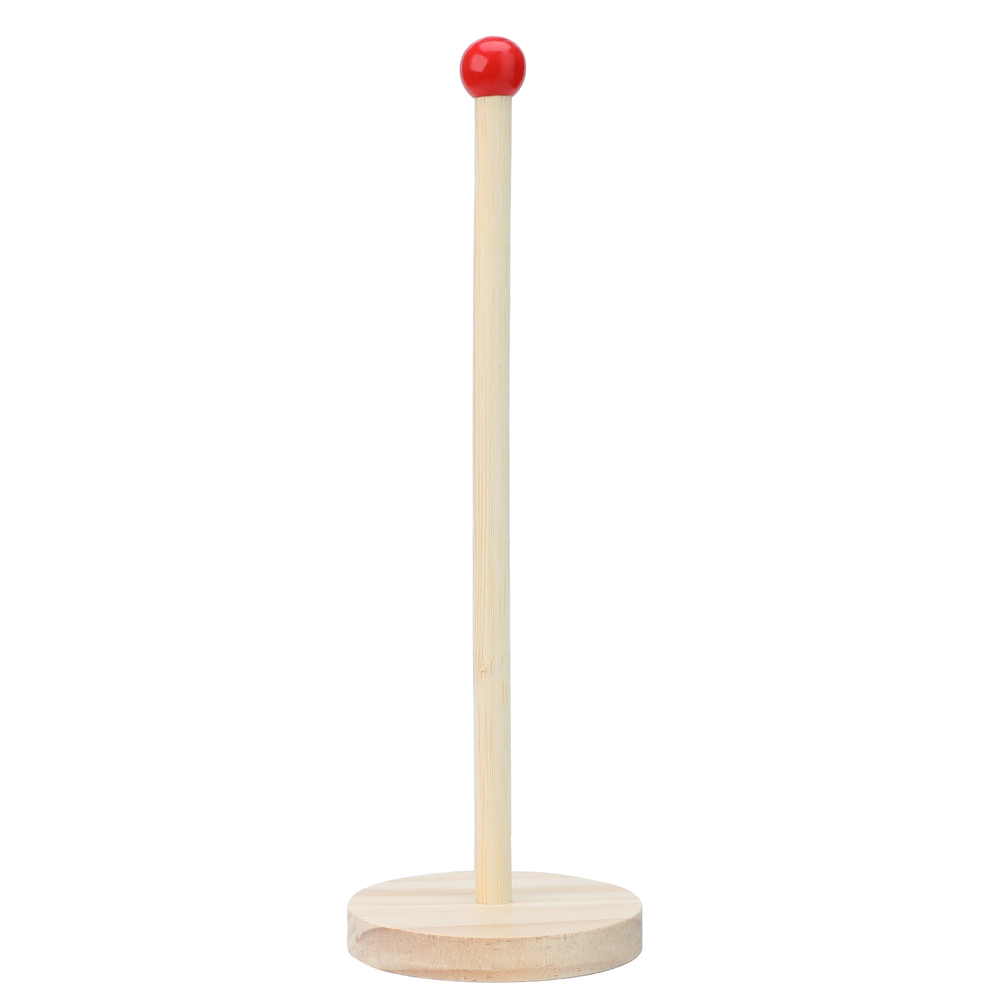 Unique Bargains Paper Towel Holder Wood Kitchen Decor for Bathroom Red 10.4x3.1inch