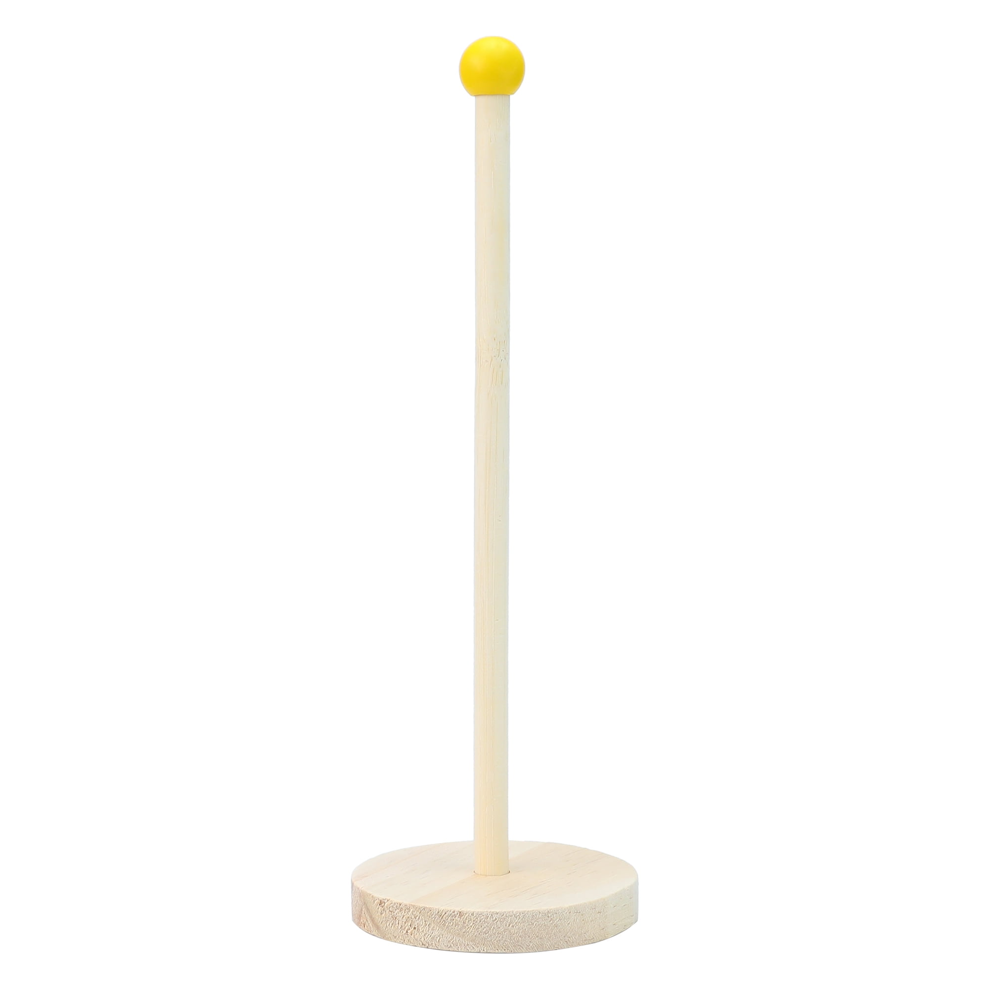 Unique Bargains Paper Towel Holder Wood Kitchen Decor for Bathroom Spheres 10.4x3.1inch