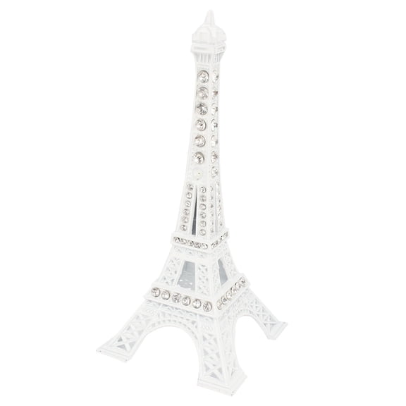 Unique Bargains Eiffel Tower Figurine Miniature Statue Retro Model Home Decor White