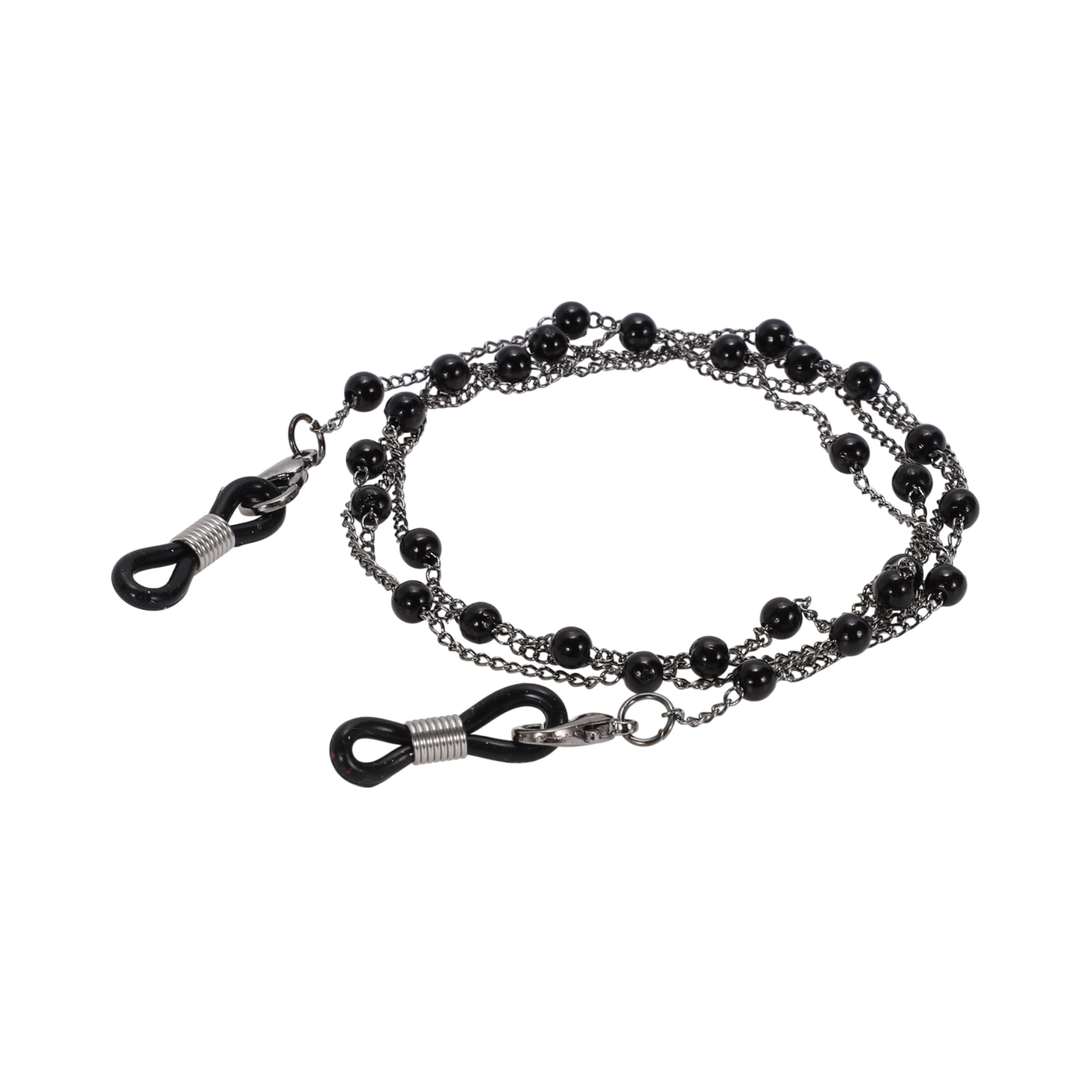 Unique Bargains Pearl Pattern Eyeglass Chain 29.53" 1 Pc Black