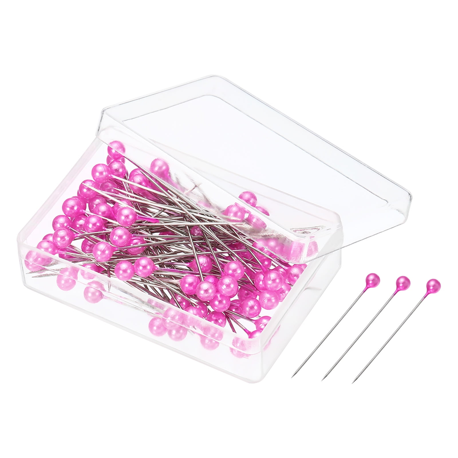 Unique Bargains Pearlized Sewing Pins Set Stainless Steel Ball Head Needle Pink 4 Sets