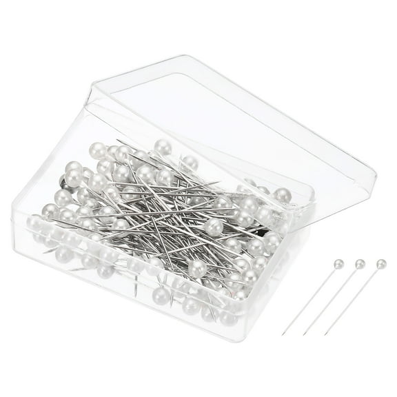 Unique Bargains Pearlized Sewing Pins Set Stainless Steel Ball Head Needle White 4 Sets
