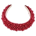 thumbnail image 1 of Unique Bargains Pearls Padded Headband Sponge Wide Brim Headband Women Hairband Red, 1 of 7