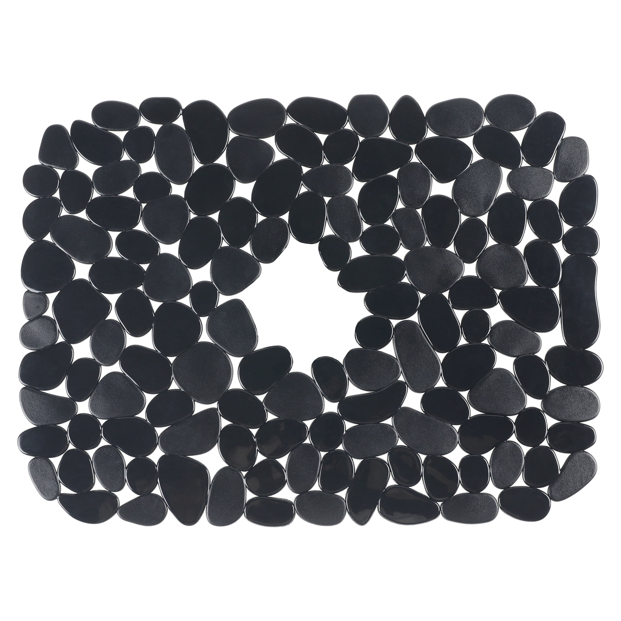 Unique Bargains Pebble Sink Mat for Stainless Steel Sinks Black