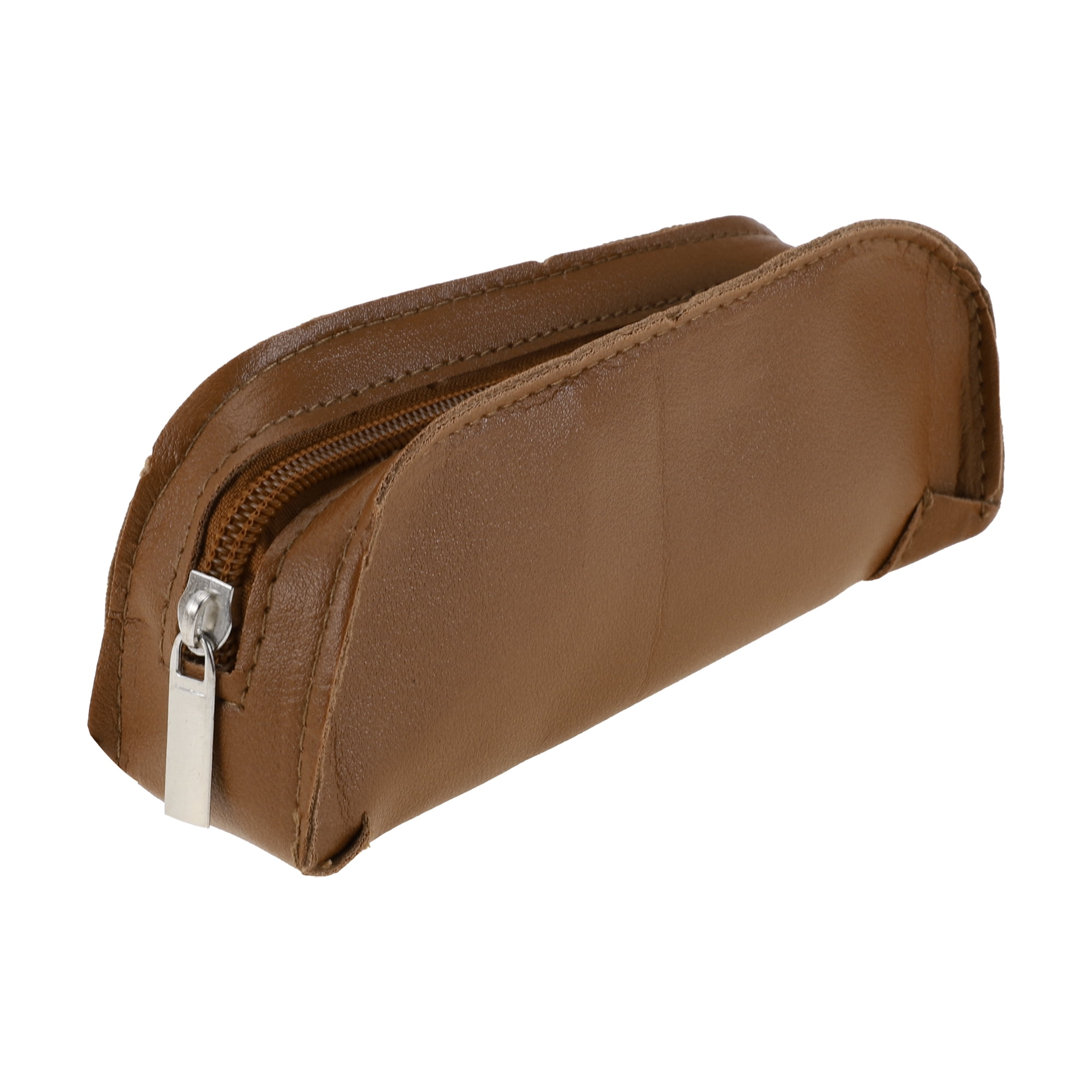 Unique Bargains Pen Case Portable Stationery Bag Zipper Case Brown