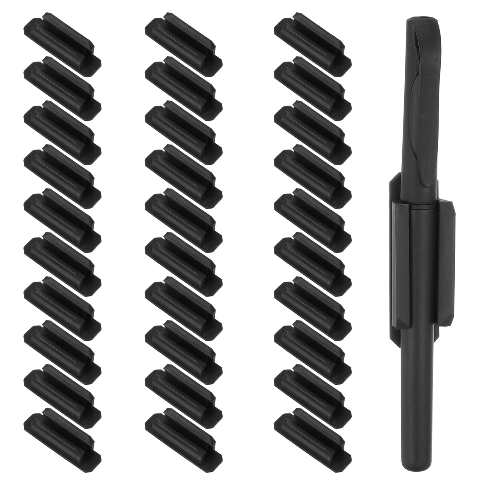 Unique Bargains Pen Holder for Desk Adhesive Silicone Pencil Holder for Office Black
