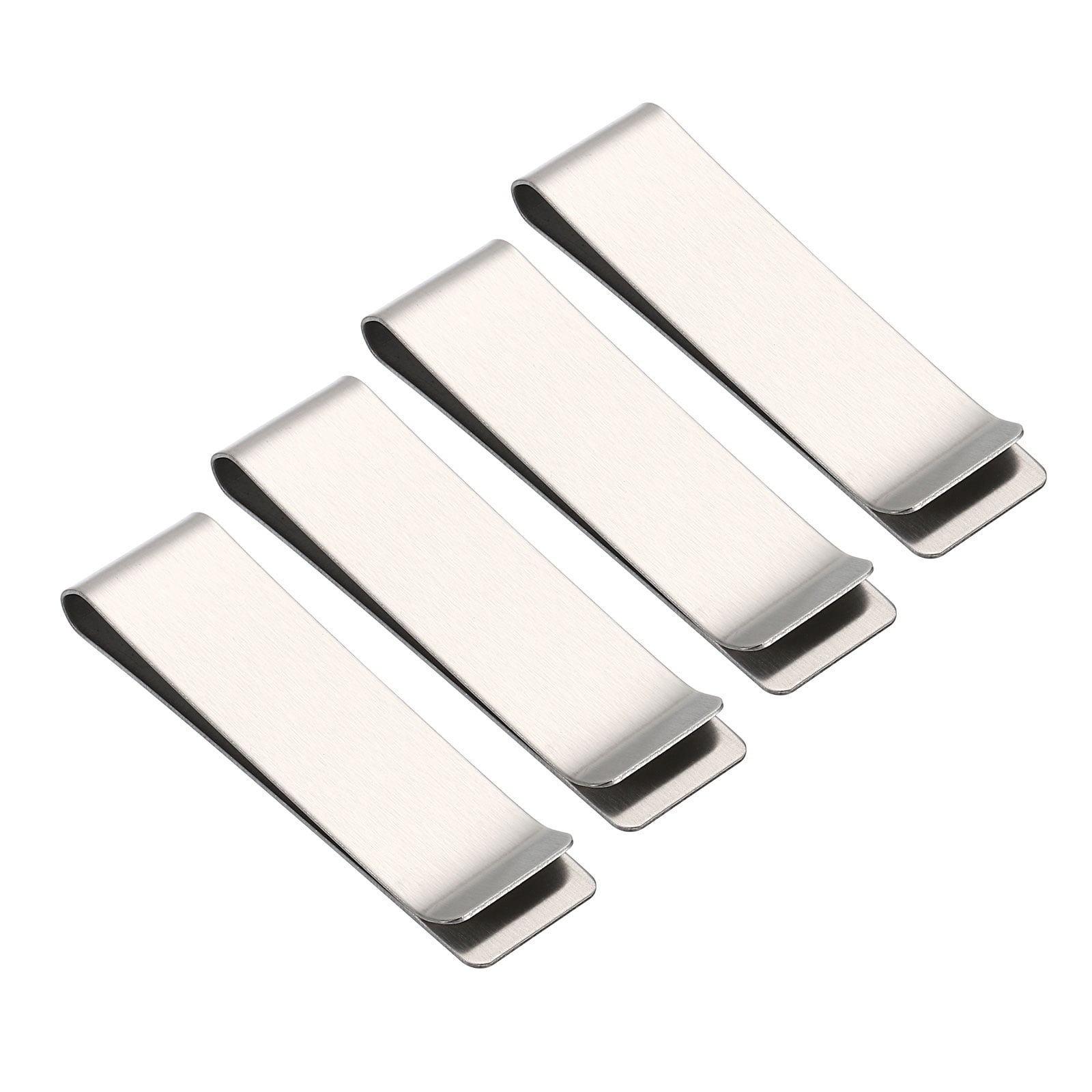 Unique Bargains Pen Loop for Notebook, 4 Pack Slim Stainless Steel Clip, Silver