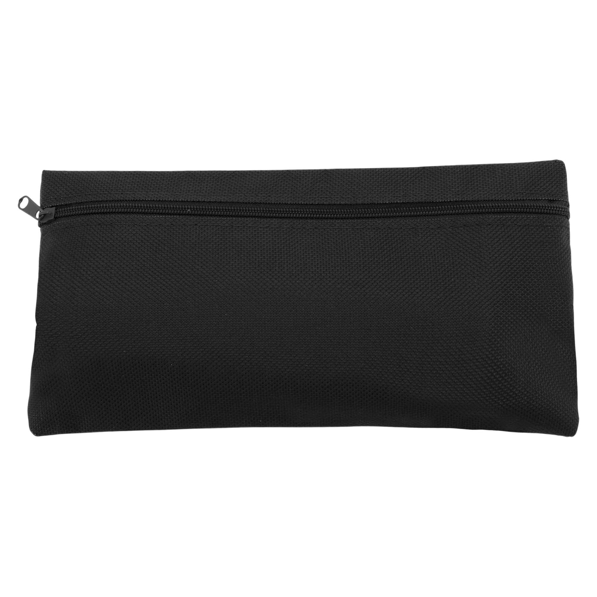 Unique Bargains Pencil Case Canvas Large Capacity Stationery Pen Bag for Office Black